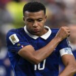 France captain Kylian Mbappé reacts after the 2-0 World Cup semi-final defeat to Spain.