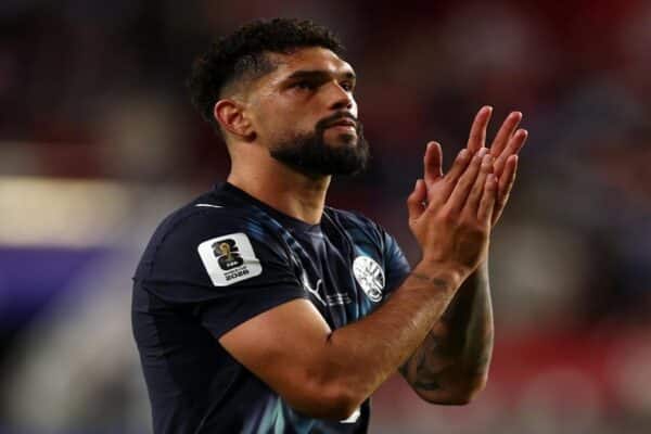 Paraguay defender Omar Alderete during the 2026 FIFA World Cup before his injury.