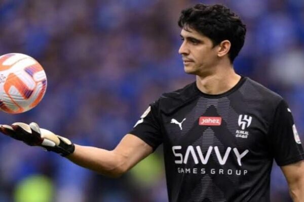 Yassine Bounou during an Al Hilal match as uncertainty surrounds his future at the Saudi club.