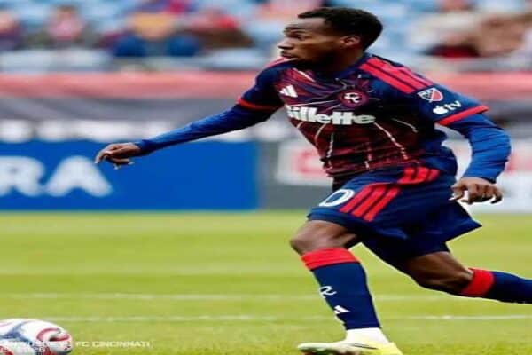 Alhassan Yusuf celebrates after scoring for New England Revolution