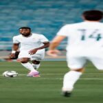 Chancel Mbemba playing for Al Diriyah in his debut match