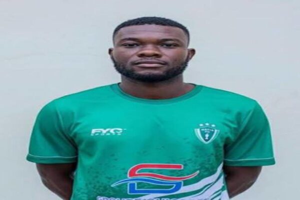 Benin midfielder Féliciano Montcho during his spell with Hafia FC before leaving the club by mutual agreement.