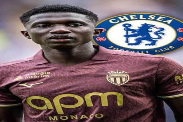 Senegal midfielder Lamine Camara playing for AS Monaco amid reported interest from Chelsea.