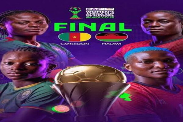 Cameroon and Malawi players preparing for the Women's Africa Cup of Nations final