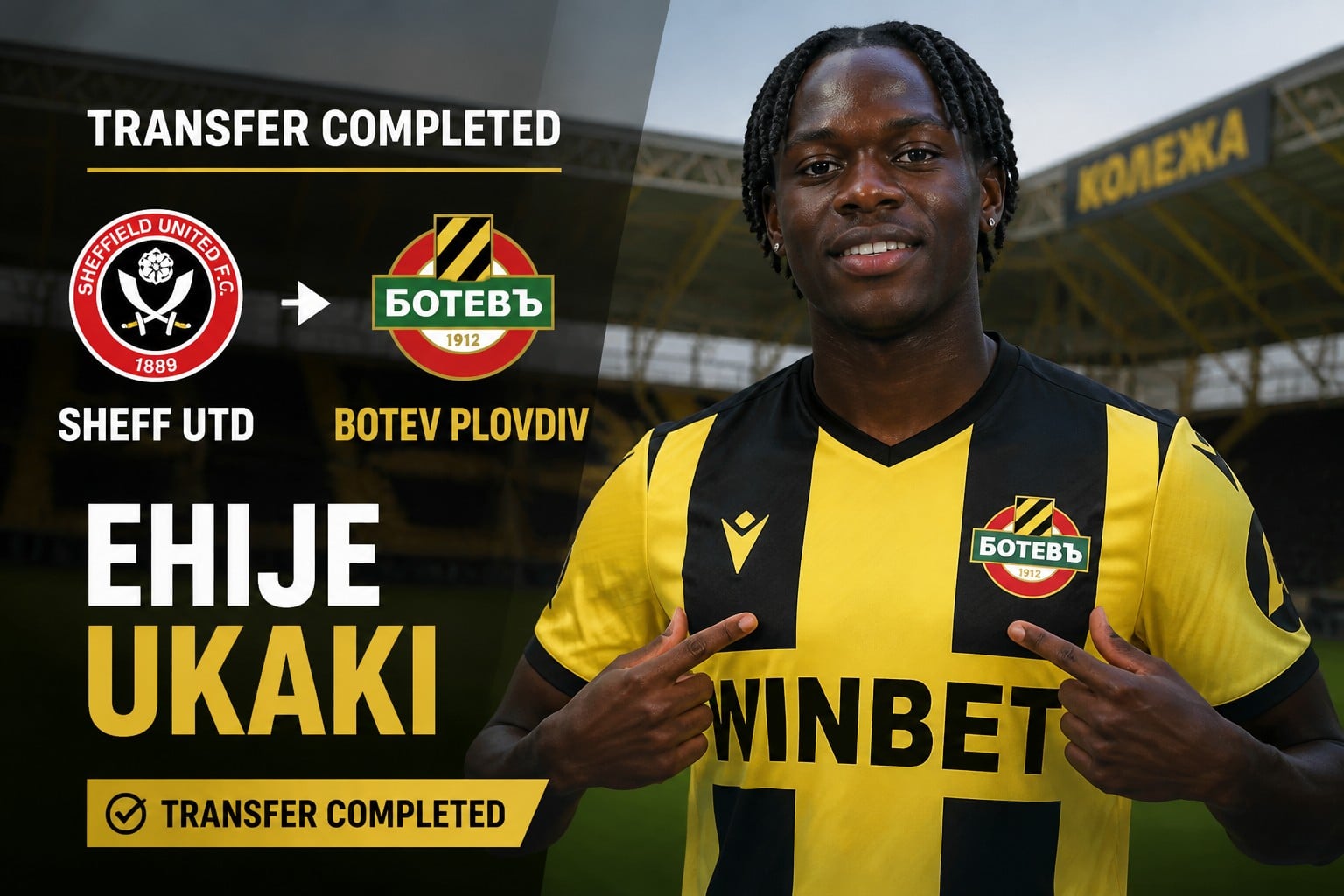 Botev Plovdiv sign Nigerian winger Ehije Ukaki from Sheff Utd on loan