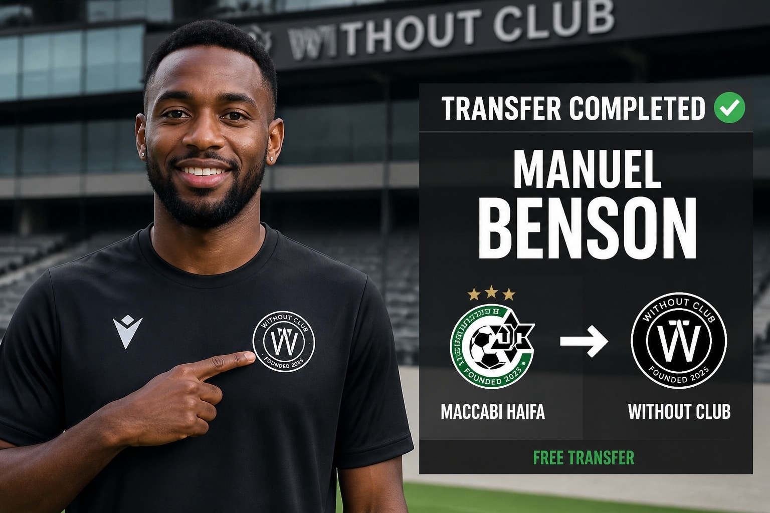 Manuel Benson leaves Maccabi Haifa as Angola-Belgium winger becomes unattached